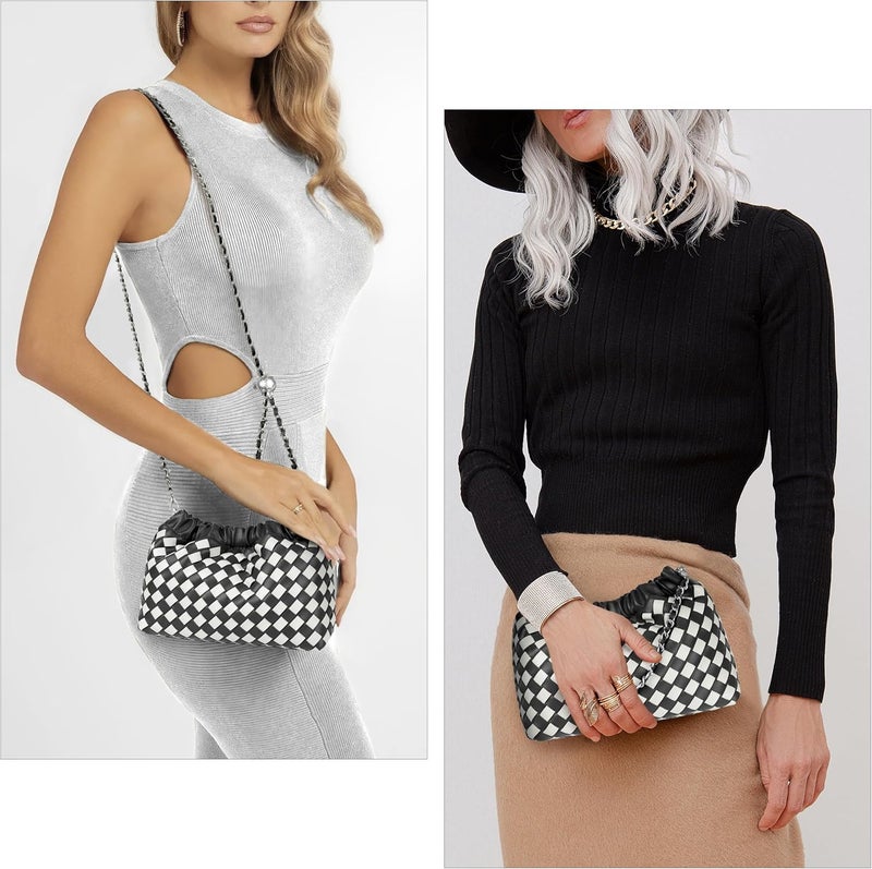 Joryin Woven Women's Crossbody Bag & Evening Purse, Trendy Dumpling Clutch & Hobo Cloud Shoulder Bag Trendy Dumpling Clutch - Image 3